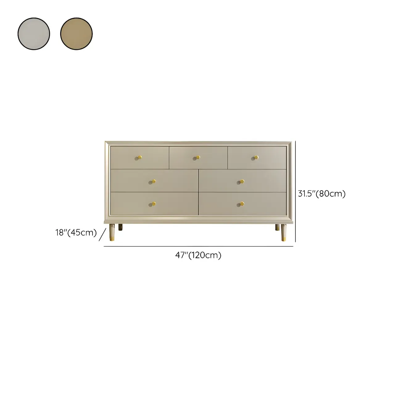 Modern Wooden Dresser with Gold Handles for Bedroom Image - 29