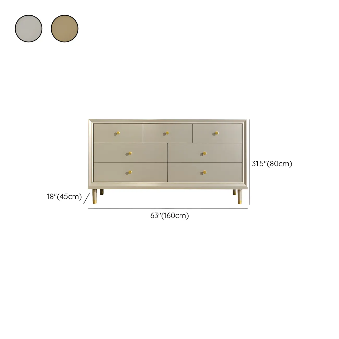 Modern Wooden Dresser with Gold Handles for Bedroom Image - 30 | homeyfad