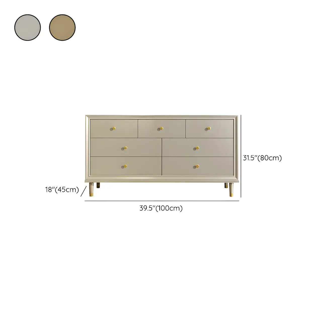 Modern Wooden Dresser with Gold Handles for Bedroom Image - 31