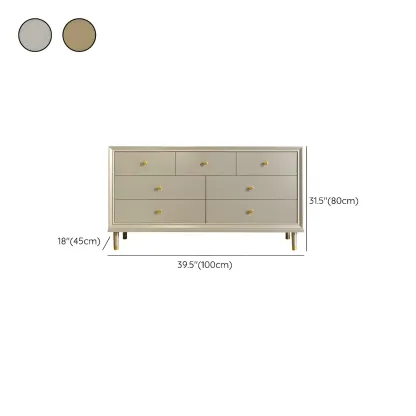 Modern Wooden Dresser with Gold Handles for Bedroom Image - 31