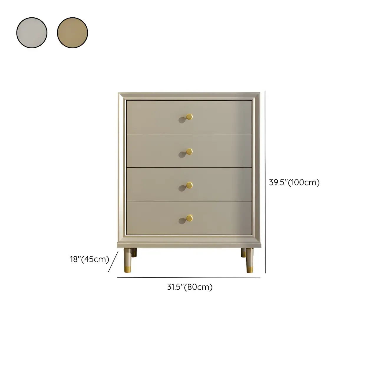 Modern Wooden Dresser with Gold Handles for Bedroom Image - 33