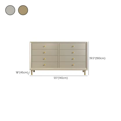 Modern Wooden Dresser with Gold Handles for Bedroom Image - 34