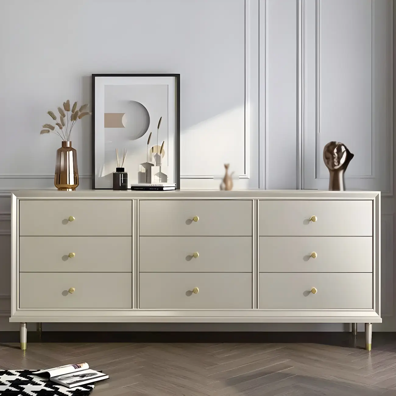 Elegant Off-White Wooden Dressers & Chests with Drawers Image - 13 | homeyfad