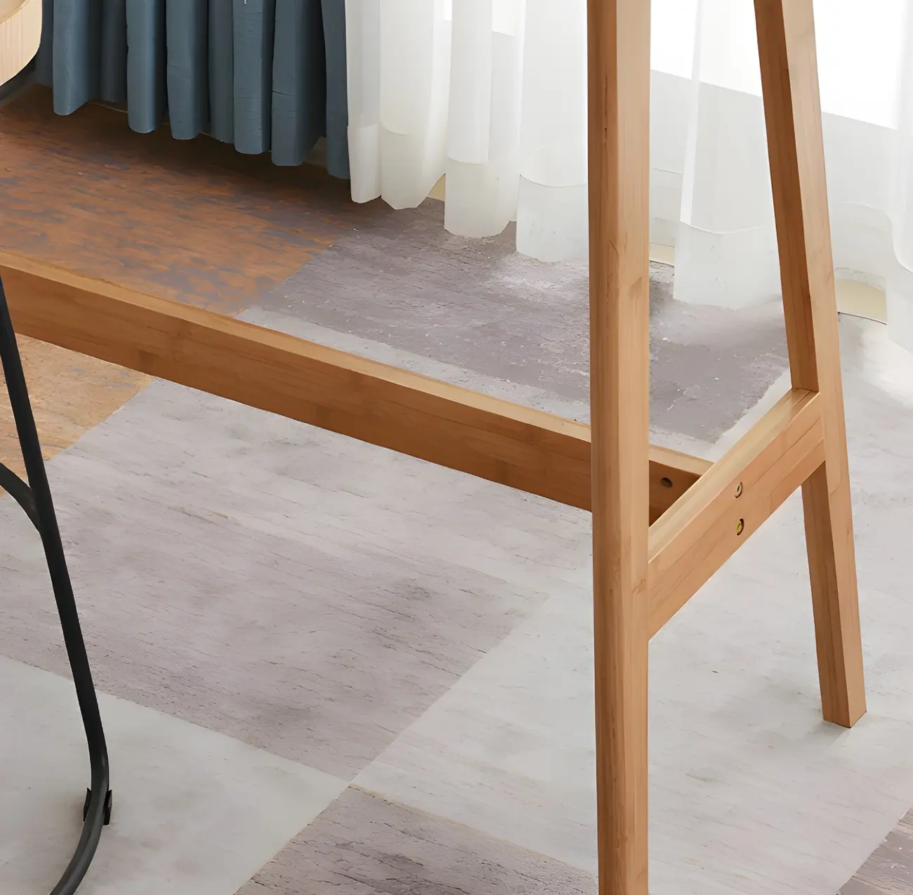 Modern Home Natural Bamboo Trestle Bar Table Image - 6 | homeyfad