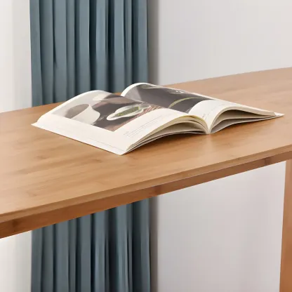 Modern Home Natural Bamboo Trestle Bar Table Image - 9