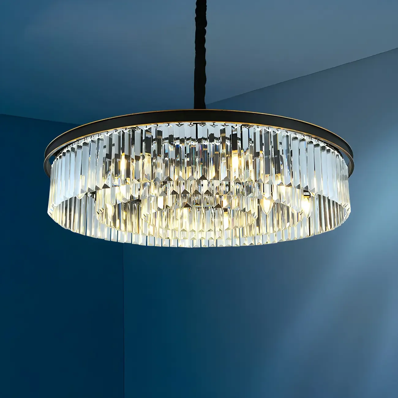 Luxury Crystal Round Modern Chandelier for Living Room Image - 5