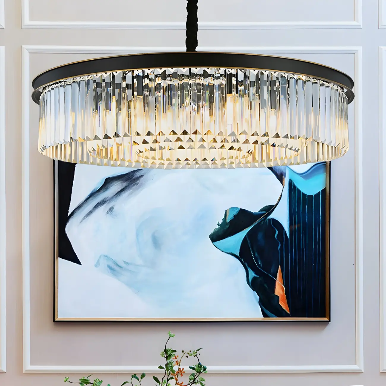 Luxury Crystal Round Modern Chandelier for Living Room Image - 1 | homeyfad