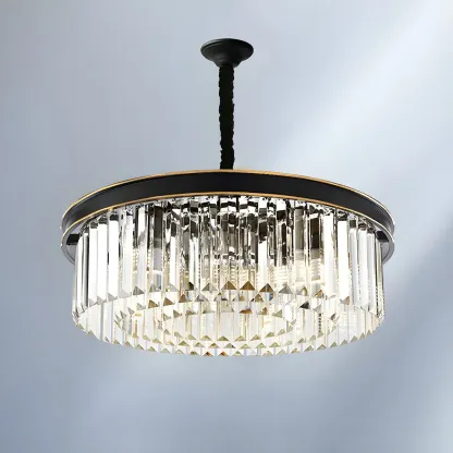Luxury Crystal Round Modern Chandelier for Living Room Image - 8