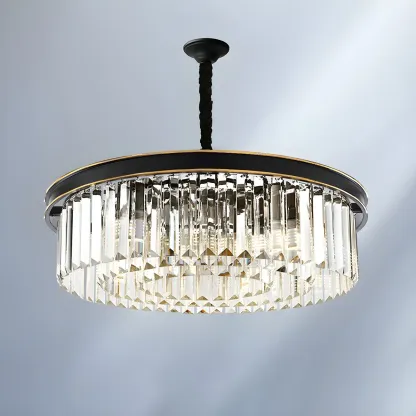Luxury Crystal Round Modern Chandelier for Living Room Image - 9