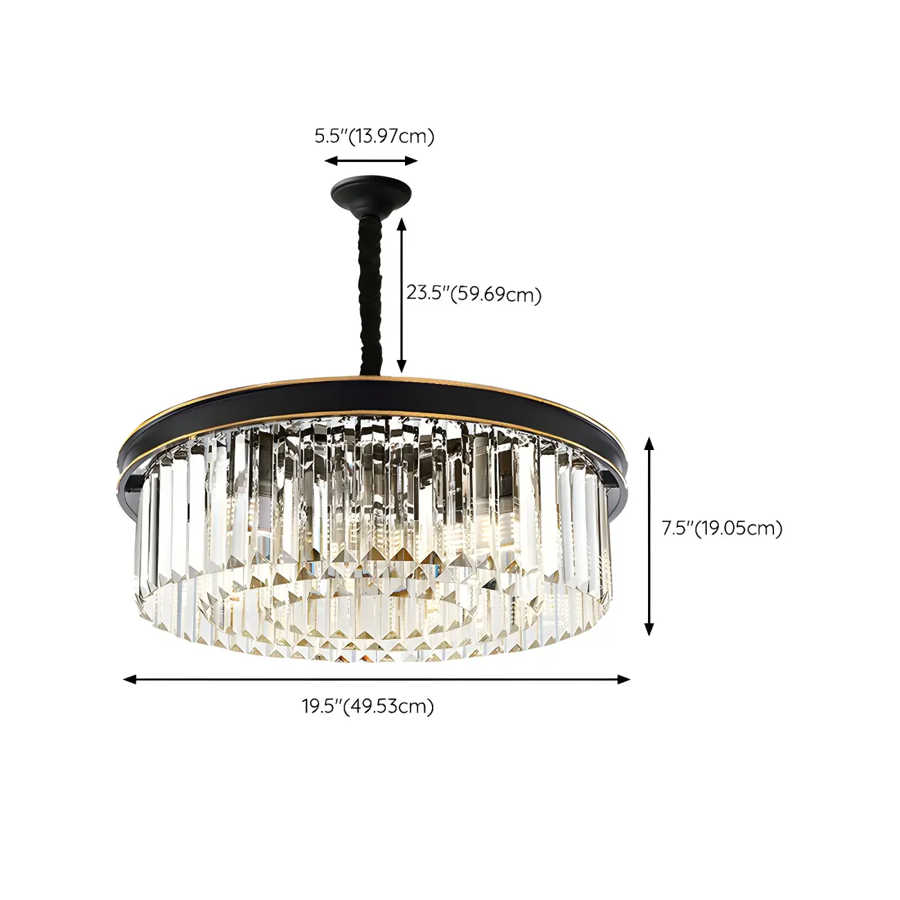 Luxury Crystal Round Modern Chandelier for Living Room #size | homeyfad