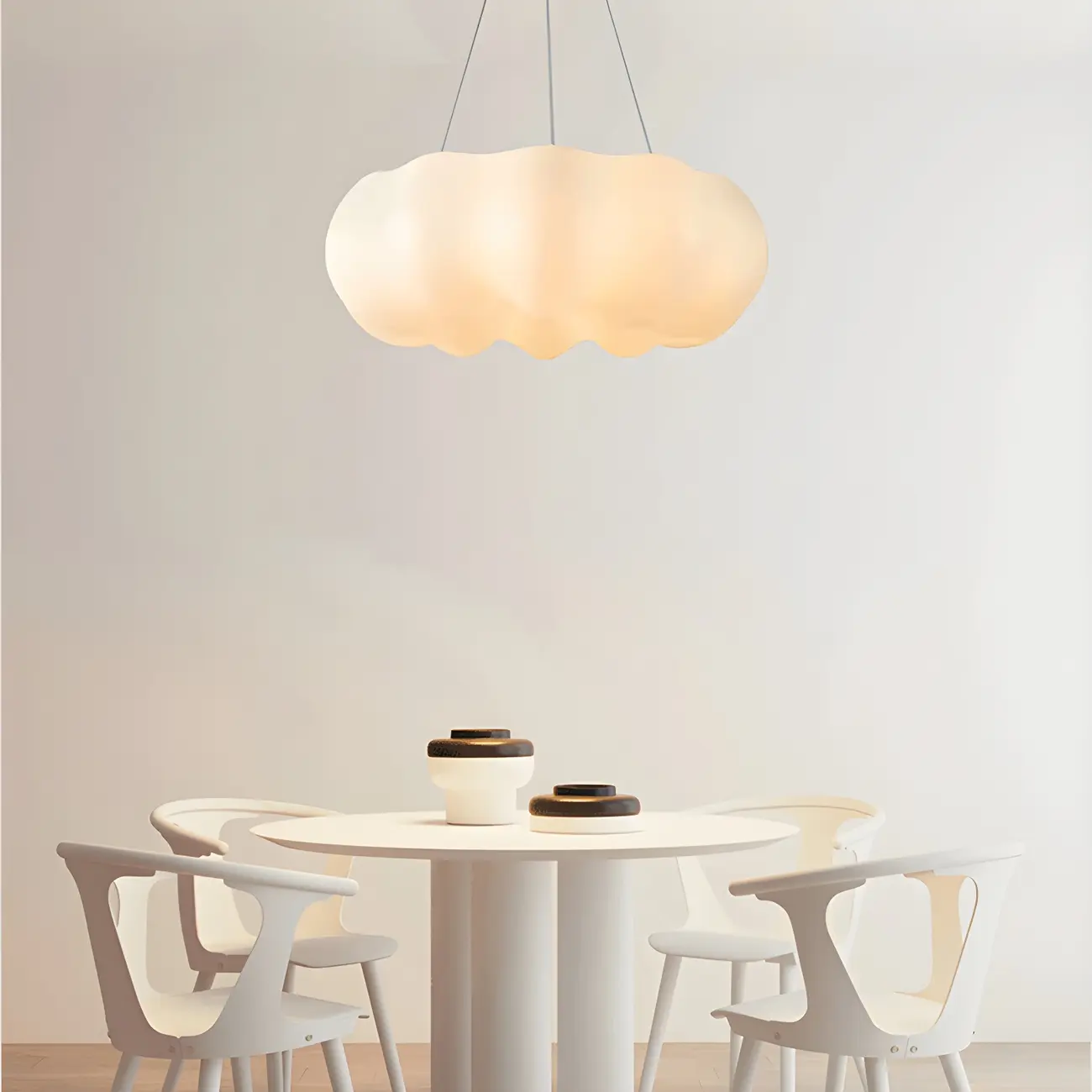 White Cloud Shape Glass Modern Minimalist Chandelier Image - 2 | homeyfad