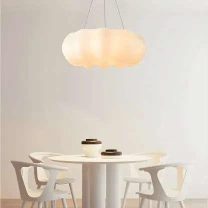 White Cloud Shape Glass Modern Minimalist Chandelier Image - 2