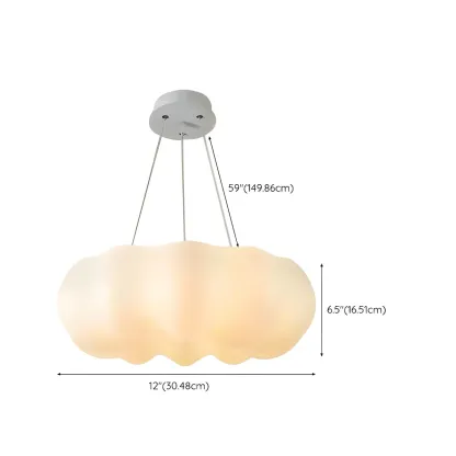 White Cloud Shape Glass Modern Minimalist Chandelier #size