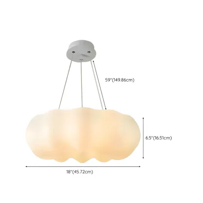 White Cloud Shape Glass Modern Minimalist Chandelier Image - 10