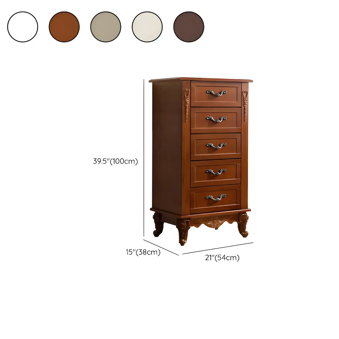 Vintage Wooden Beige Double Dresser with Shelves #size