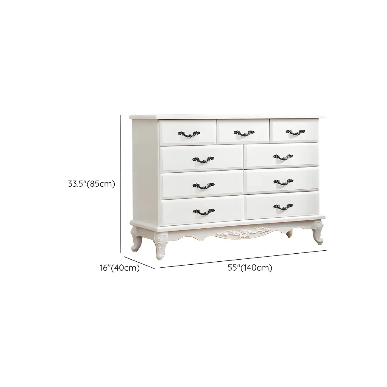 Vintage Wooden Beige Double Dresser with Shelves Image - 28