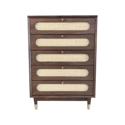 Traditional Dark Brown Wooden Dressers & Chests with Drawers Image - 8