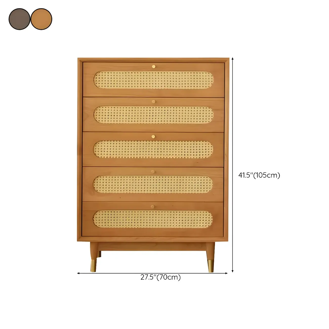 Traditional Dark Brown Wooden Dressers & Chests with Drawers #size