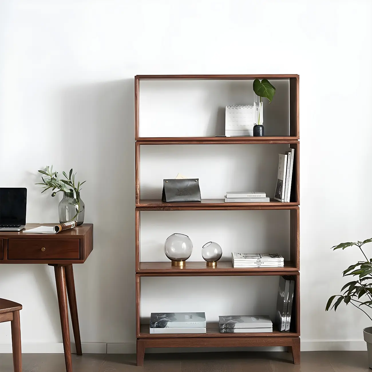 Chic Modern Wooden Cube Storage Open-back Bookshelves Image - 4 | homeyfad