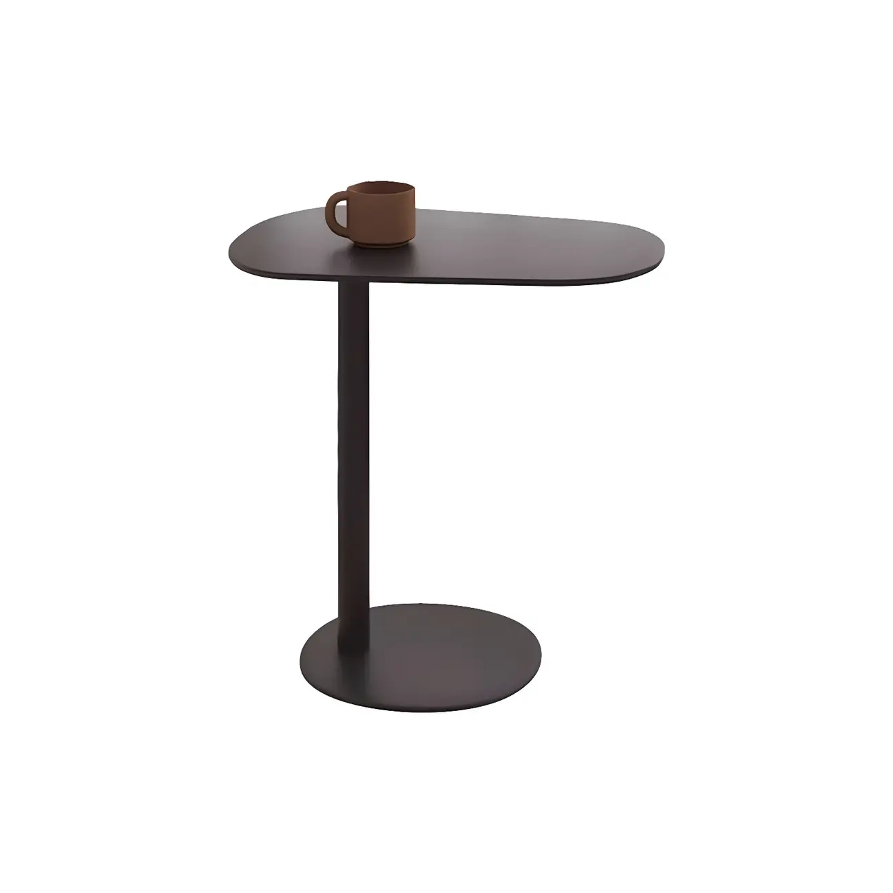 Modern Oval Metal C-Shaped End Table Black Image - 10 | homeyfad