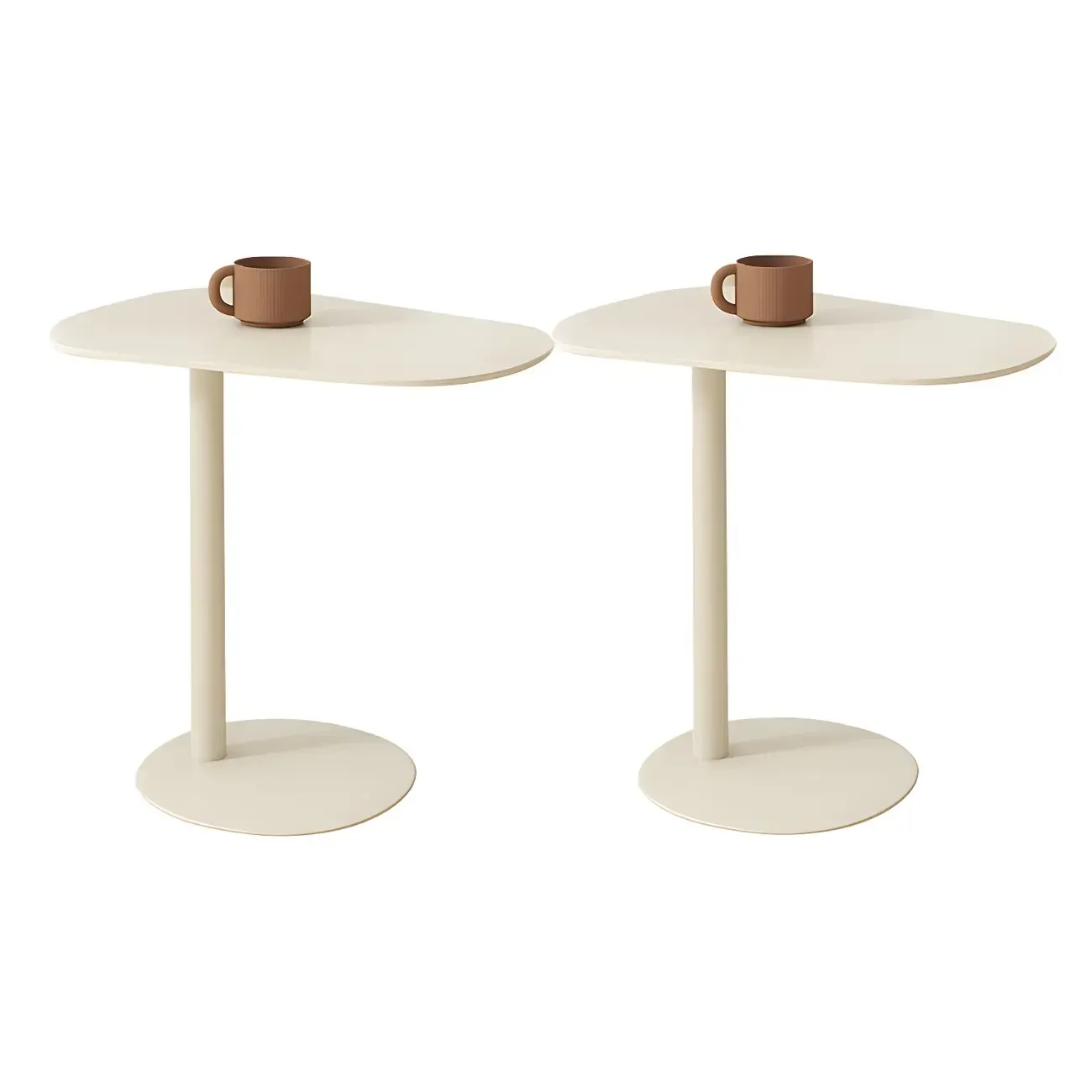 Modern Oval Metal C-Shaped End Table Black Image - 15