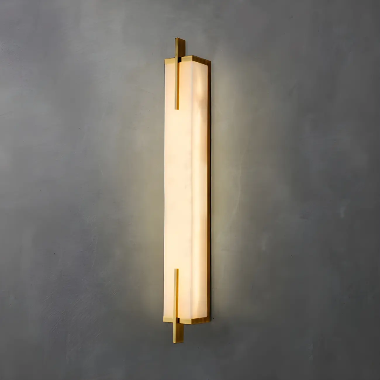 Modern Metal LED Wall Light with Stone Shade for Living Room Image - 6 | homeyfad