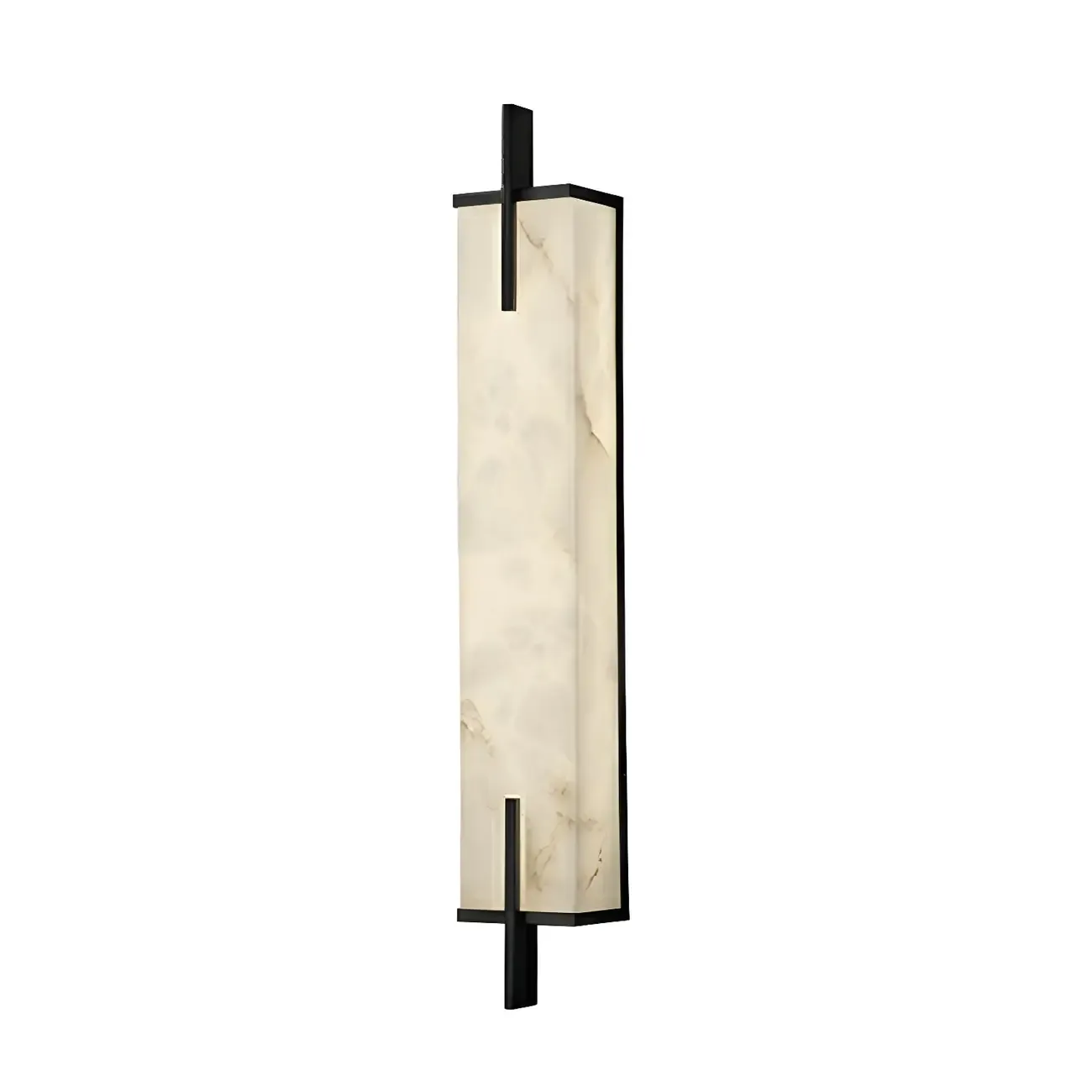 Modern Metal LED Wall Light with Stone Shade for Living Room Image - 8