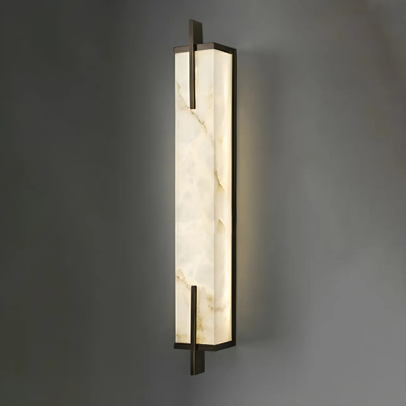 Modern Metal LED Wall Light with Stone Shade for Living Room Image - 9 | homeyfad