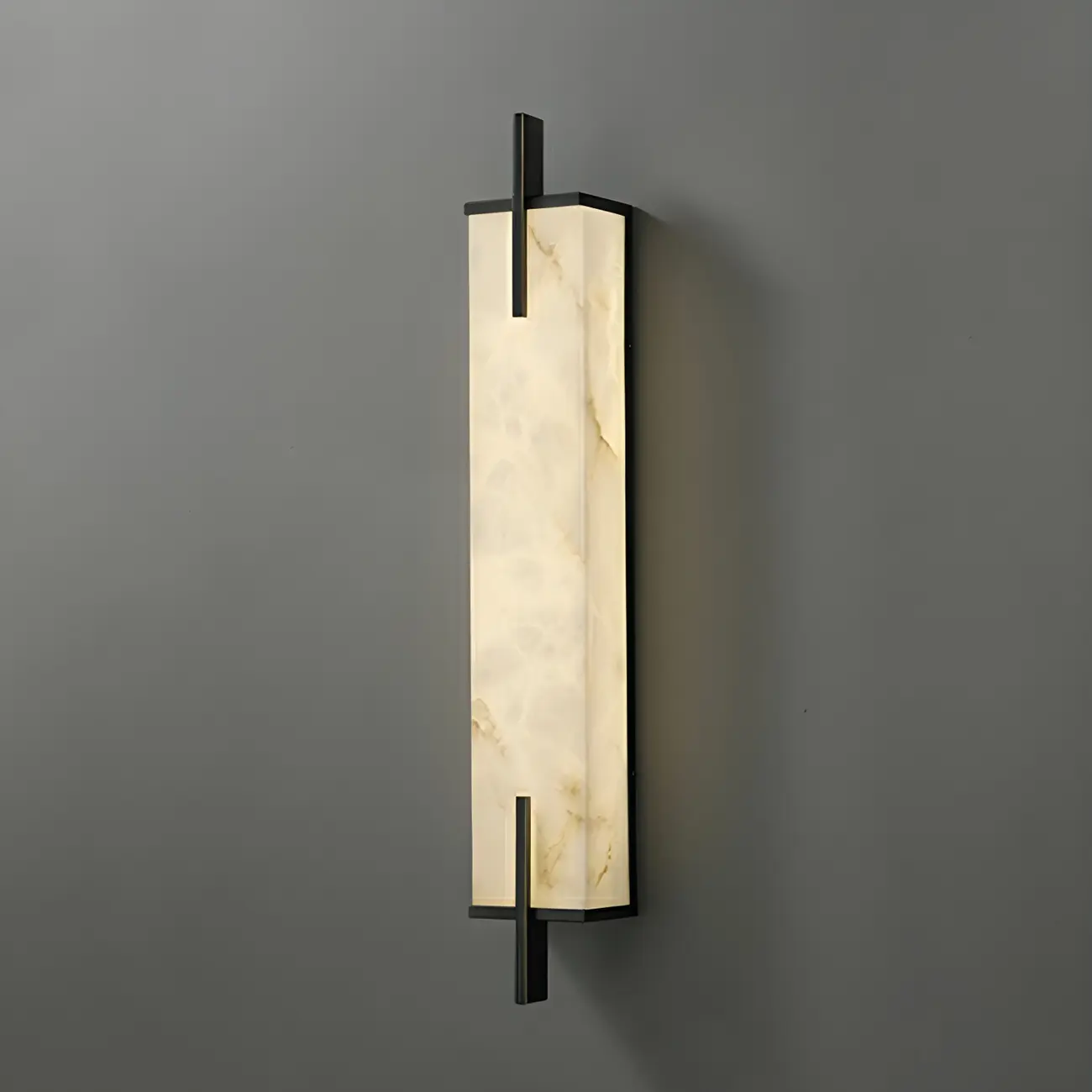 Modern Metal LED Wall Light with Stone Shade for Living Room Image - 10 | homeyfad