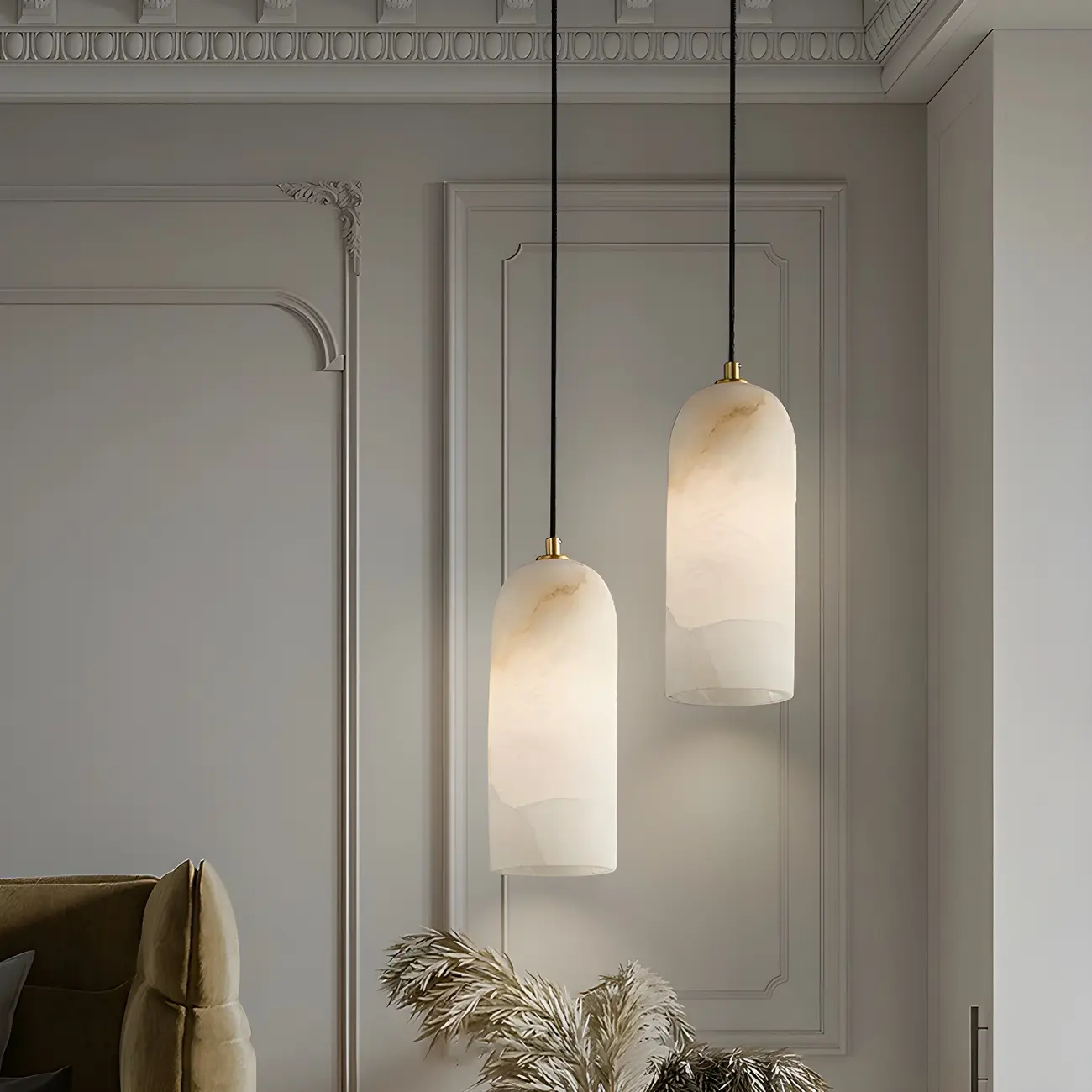 Postmodern Marble Cylinder Pendant Light Fixture for Dining  Image - 1 | homeyfad