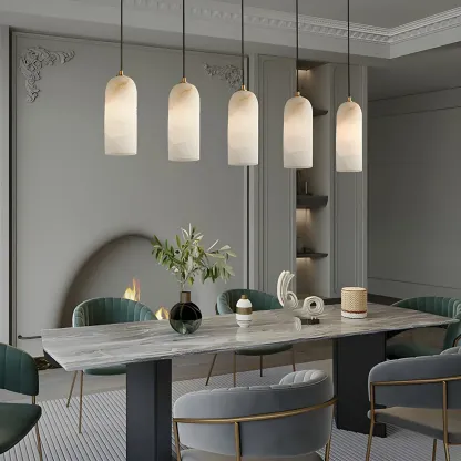 Postmodern Marble Cylinder Pendant Light Fixture for Dining  Image - 13