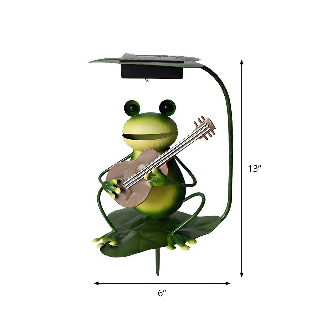 Solar Metal Quirky Frog Musician Landscape Lighting Image - 8