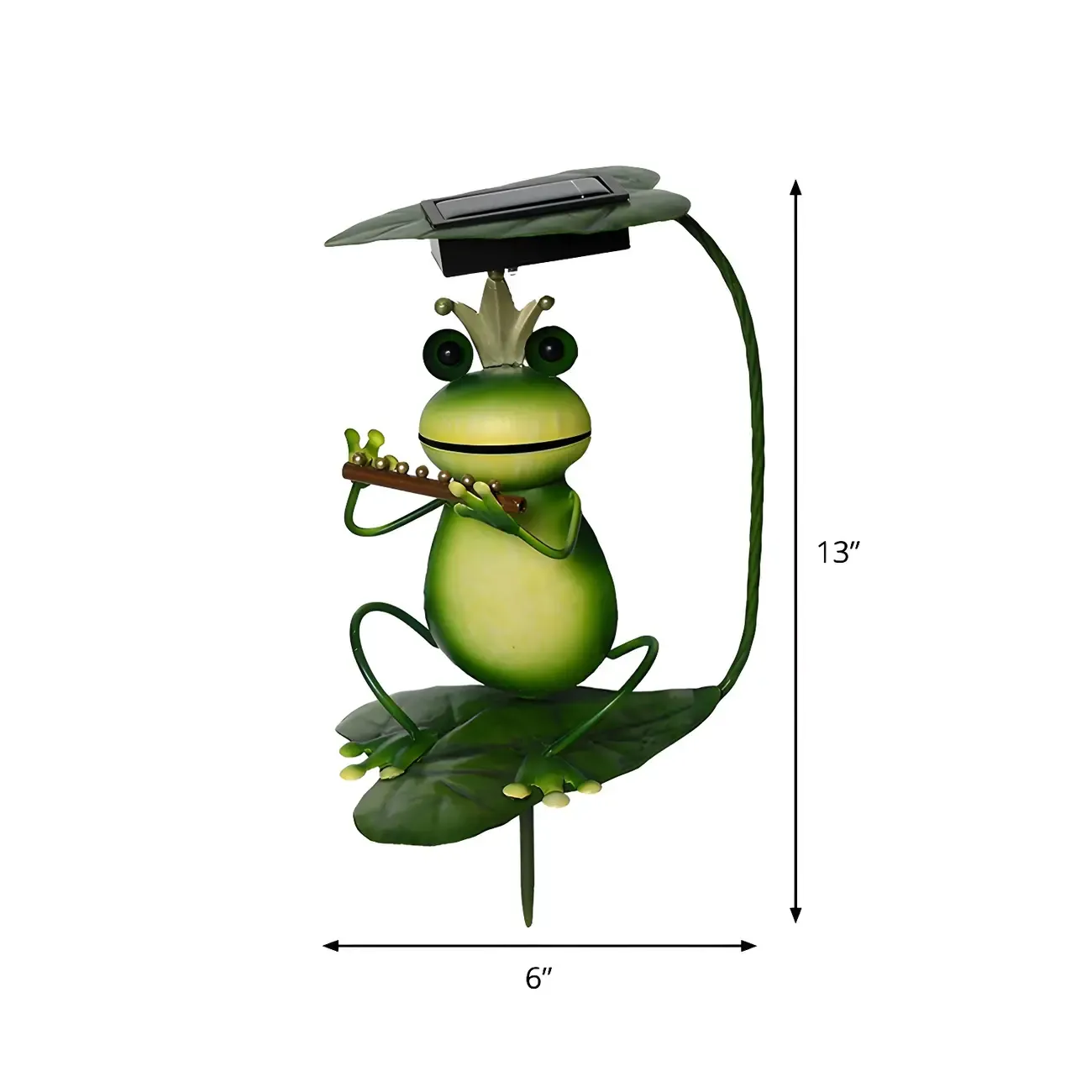 Solar Metal Quirky Frog Musician Landscape Lighting Image - 6