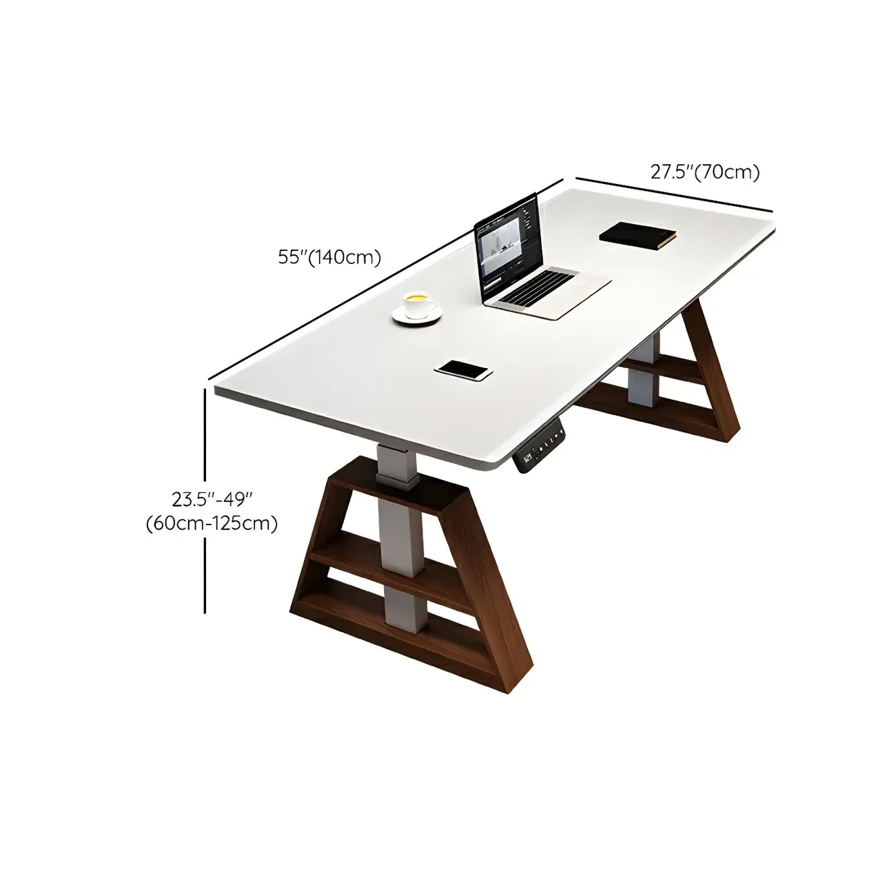 Contemporary Wooden Adjustable Standing Desk for Office #size