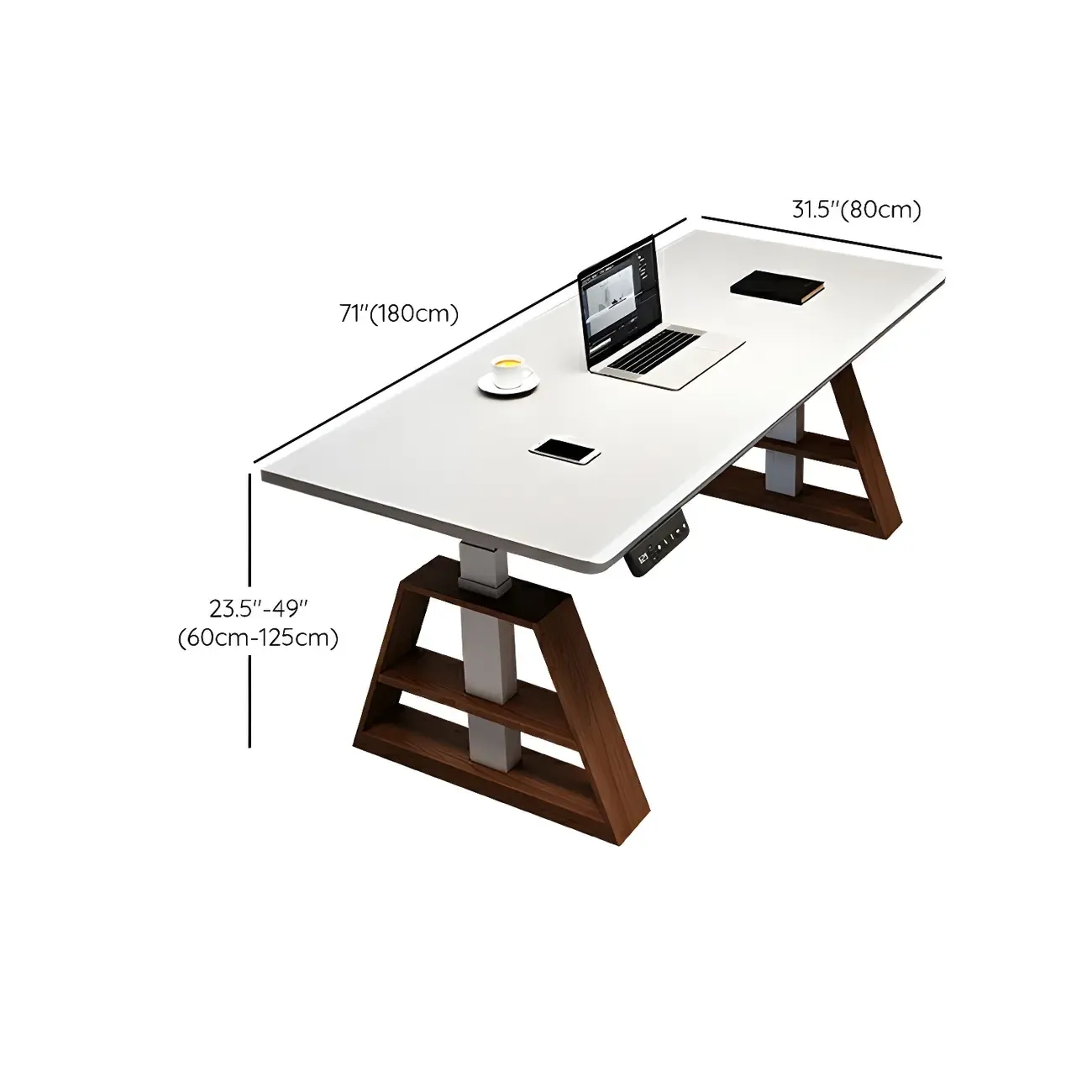 Contemporary Wooden Adjustable Standing Desk for Office Image - 10