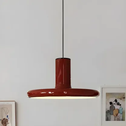 Modern Red Metal Ufo Kitchen Pendant Hanging Lighting Image - 2