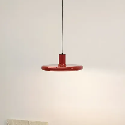 Modern Red Metal Ufo Kitchen Pendant Hanging Lighting Image - 8