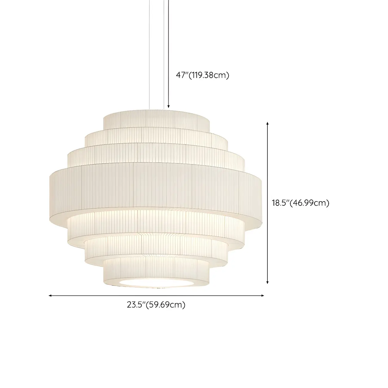 White Round Fabric Tiered Modern Crystal Chandelier Image - 8 | homeyfad