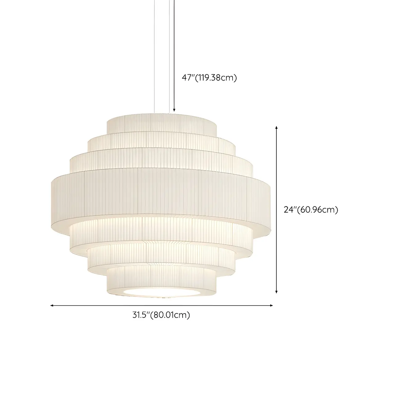 White Round Fabric Tiered Modern Crystal Chandelier Image - 9 | homeyfad