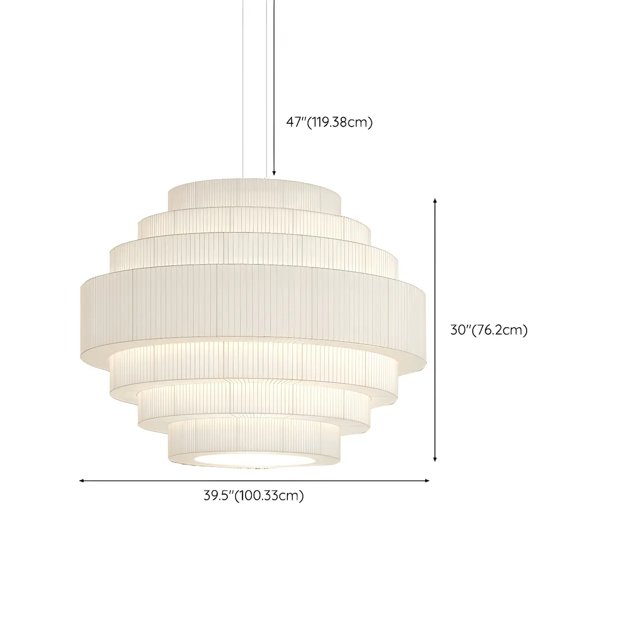 White Round Fabric Tiered Modern Crystal Chandelier Image - 10 | homeyfad