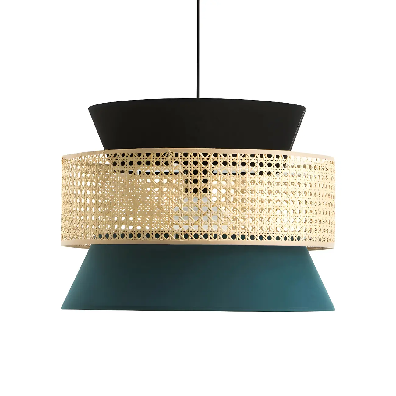 Boho Drum Woven Chandelier for Dining Room Image - 11 | homeyfad