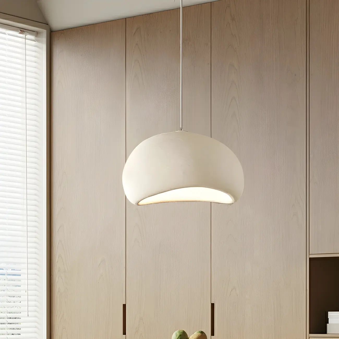 Art Deco Modern White Resin Dome Hanging Pendant Light  Image - 2 | homeyfad