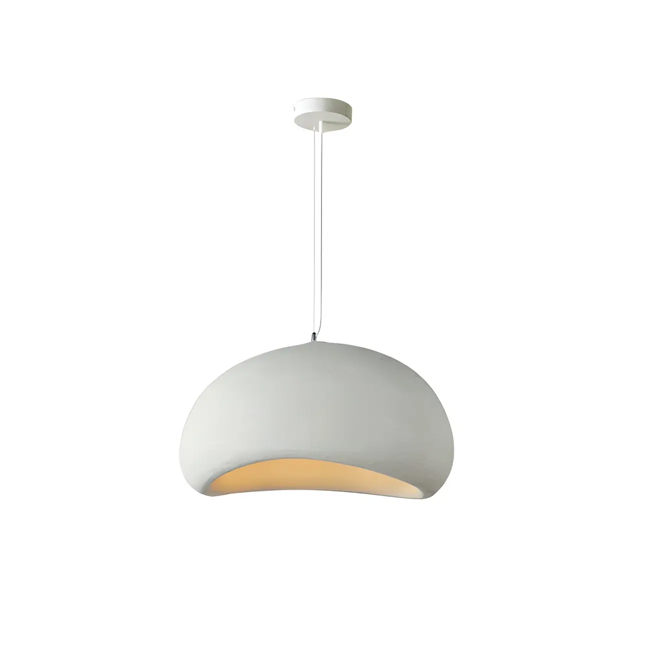 Art Deco Modern White Resin Dome Hanging Pendant Light  Image - 5 | homeyfad