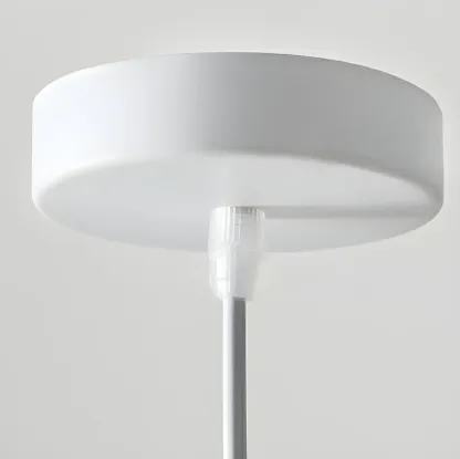 Art Deco Modern White Resin Dome Hanging Pendant Light  Image - 8