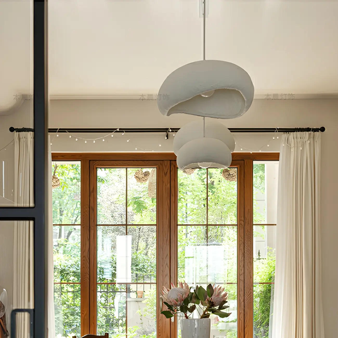 Art Deco Modern White Resin Dome Hanging Pendant Light  Image - 13 | homeyfad