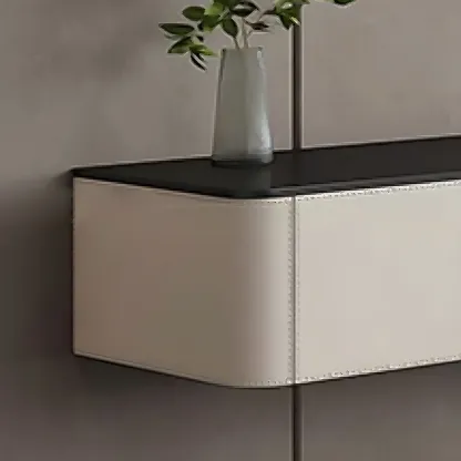 Stylish Stone Mueble Para TV Stand with Cable Management Image - 5