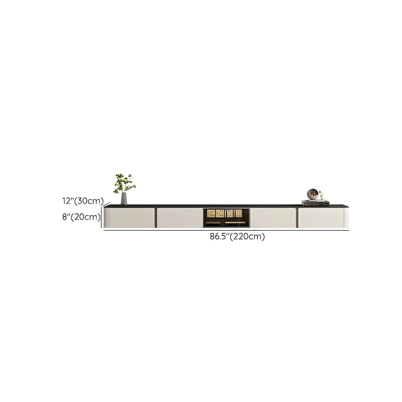 Stylish Stone Mueble Para TV Stand with Cable Management #size