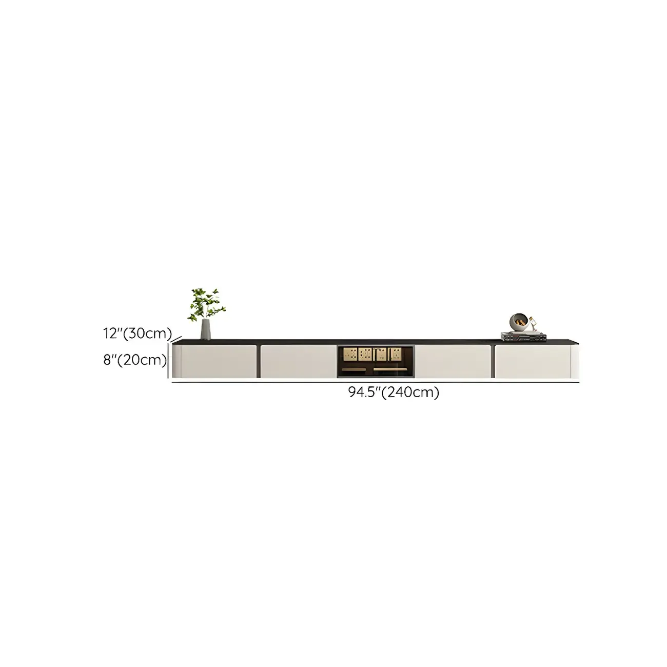 Stylish Stone Mueble Para TV Stand with Cable Management Image - 10