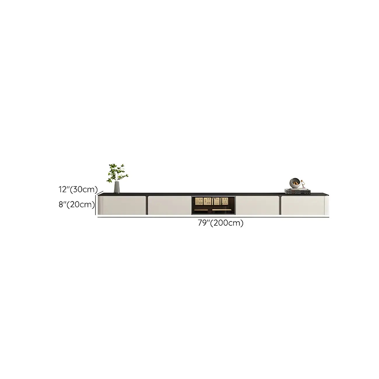 Stylish Stone Mueble Para TV Stand with Cable Management Image - 12