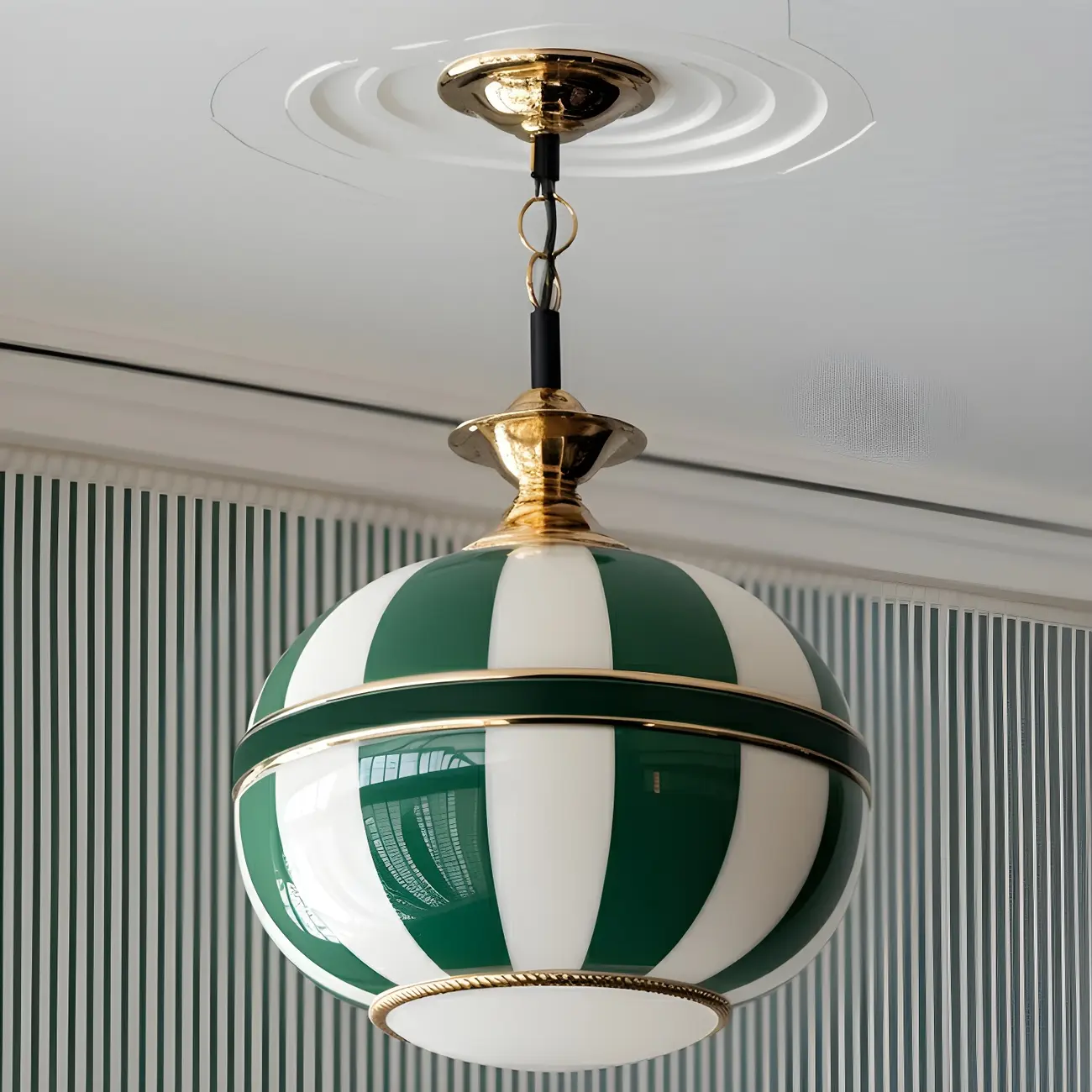 Modern Glass Green Globe Pendant Light Kitchen Fixture Image - 1 | homeyfad